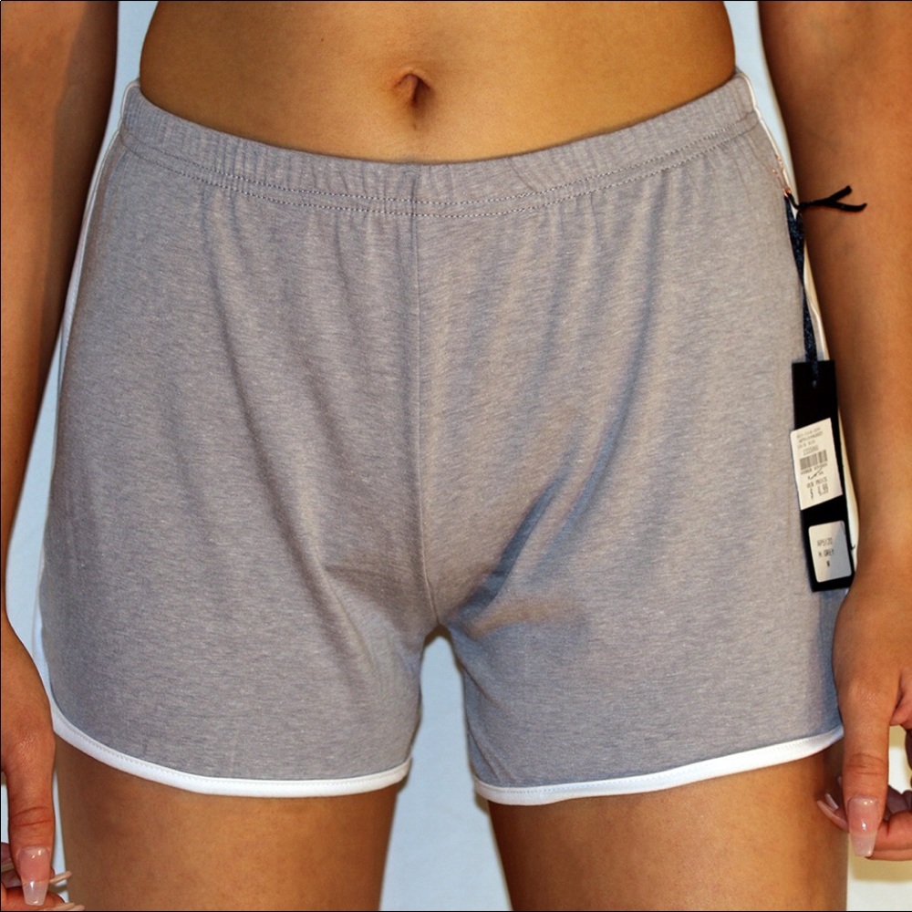 Grey Medium Shorts High Waisted